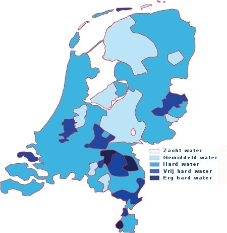 Lijst van waterhardheden aux Pays-Bas ; waterhardheid par gemeente du code postal 